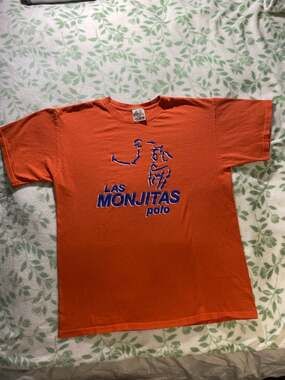 Prisa Las Monjitas Polo Graphic T-Shirt Orange Size L